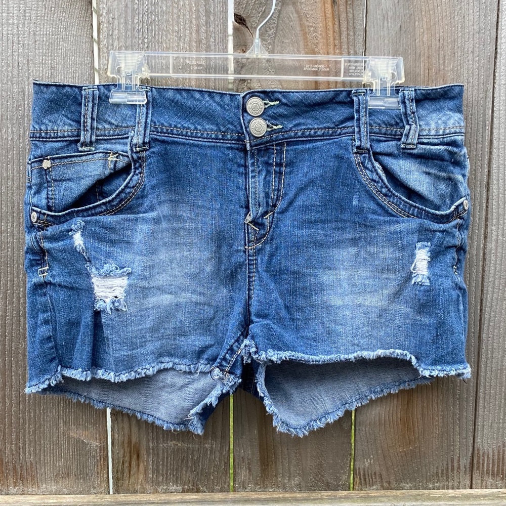 Wallflower Denim Embellished Pocket Shorts